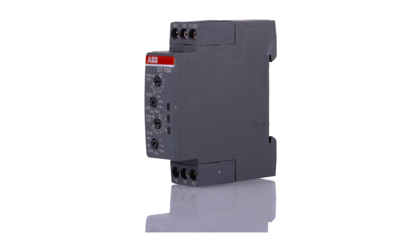 ABB CT-C Zeitrelais, DIN-Schienen, Snap-On, 0.05 s - 100h, 24 → 240V ac, 1 Kont. Einfach, 1-poliger Wechsler