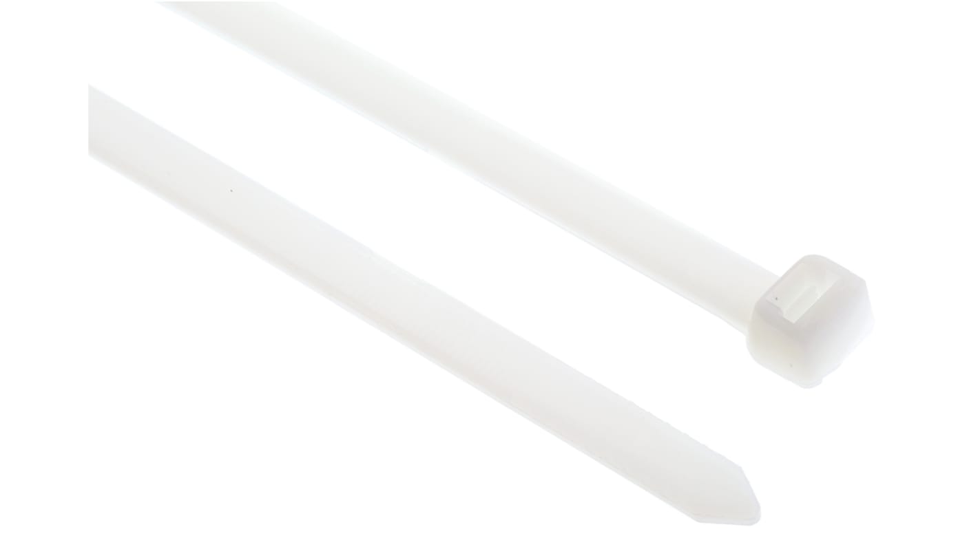 Thomas & Betts Cable Ties, 220mm x 7.6 mm, White Nylon, Pk-100