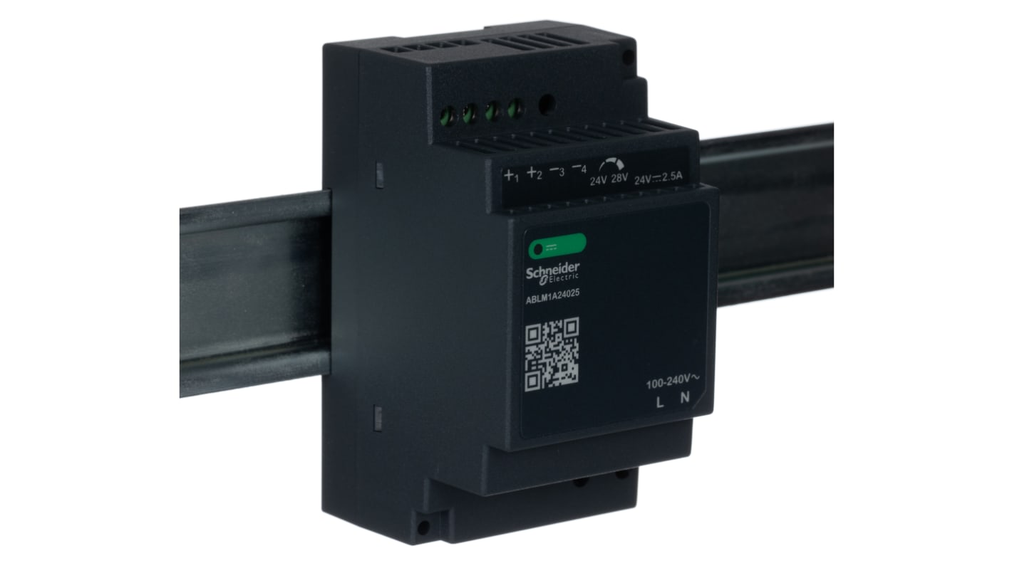 Schneider Electric ABLM1A Getaktet DIN-Schienen Netzteil 60W, 100 → 240V ac, 24V dc / 2.5A