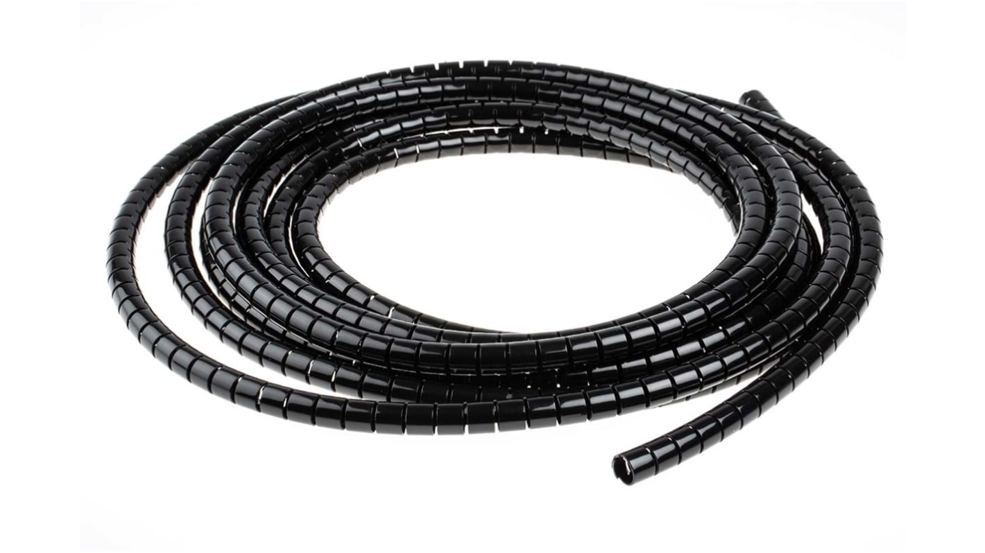 Avvolgicavo a spirale RS PRO, Nero, in Nylon, Ø cavo 8mm - 10mm, Ø interno 8mm, Ø fascio 10mm max