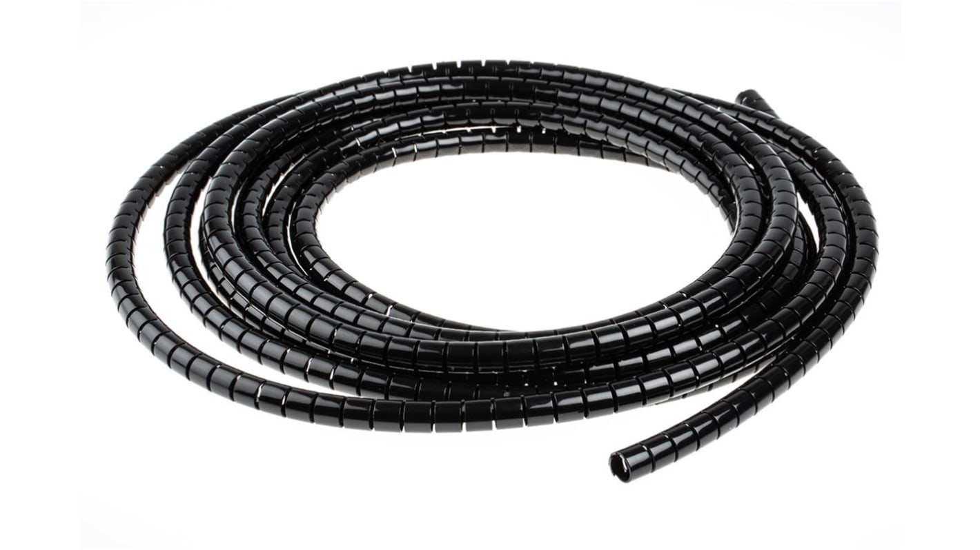 Organizador de cables en espiral RS PRO de Nylon Negro, Ø máx. 10mm, long. 5m