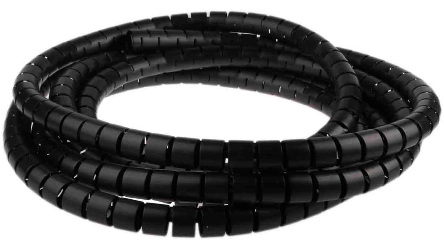 RS PRO Spiral-Kabelschutzschlauch Nylon Schwarz bis 25mm, Länge 5m