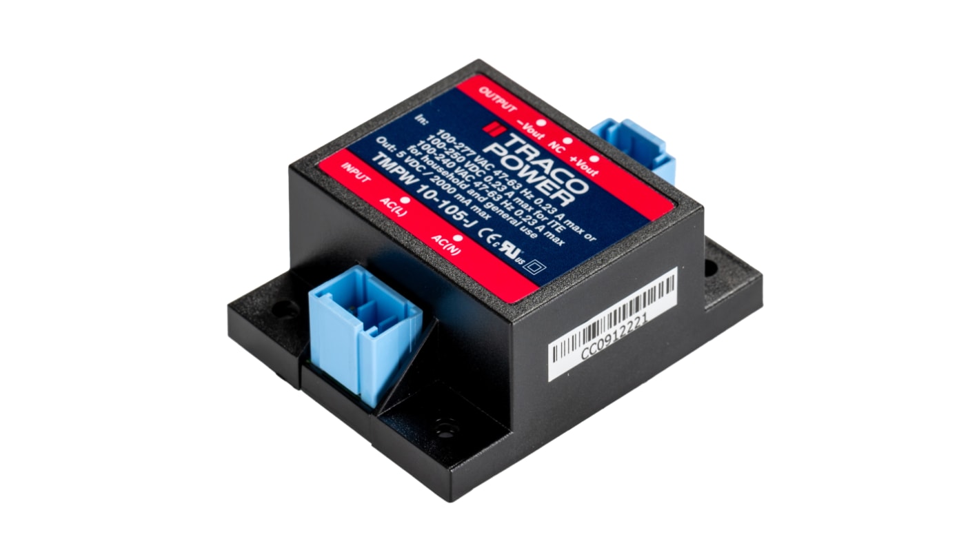 TRACOPOWER Switching Power Supply, TMPW 10-105-J 10W, Dual Output, 90 → 305V ac Input Voltage