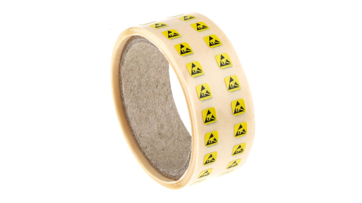 RS PRO Yellow Paper ESD Label 5 mm x 5mm