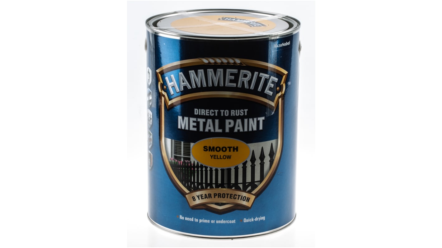 Hammerite Metal Paint in Smooth Yellow 5L