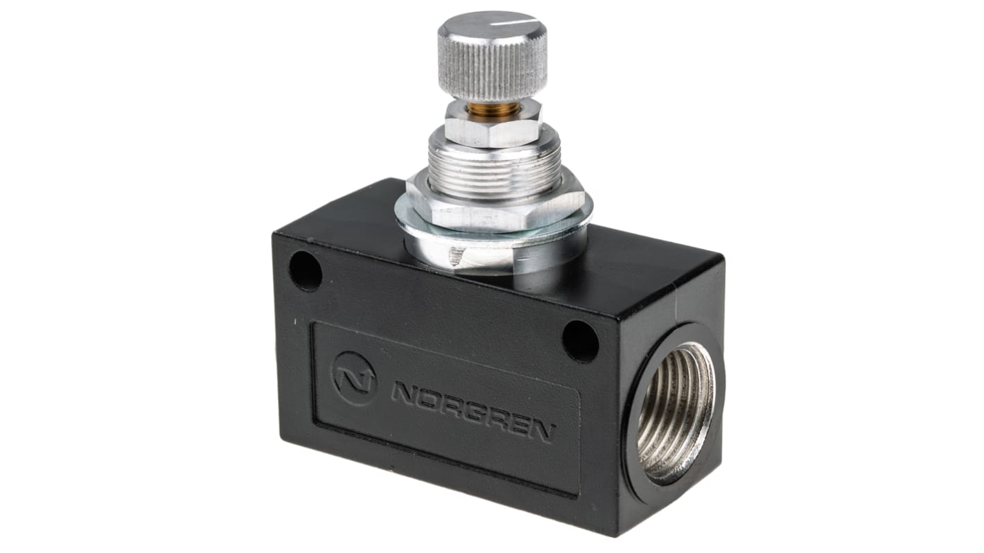 Norgren T1000 Series Threaded Flow Regulator, G 1/2 Female Inlet Port x G 1/2 Female Outlet Port