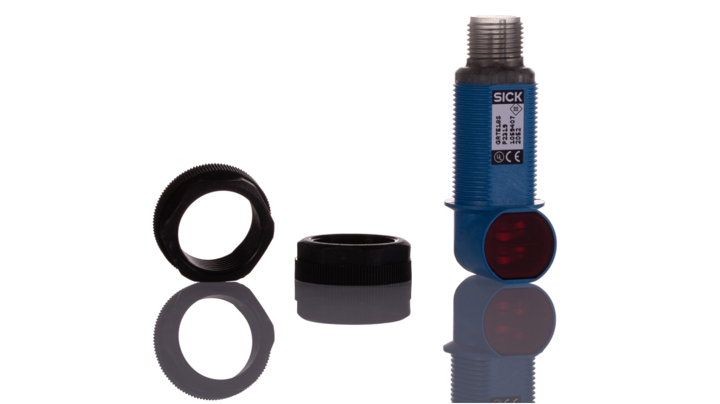 Rs-Online Sensore fotoelettrico Cilindrico SICK rilevamento 3 mm → 115 mm uscita Commutazione luminosa PNP