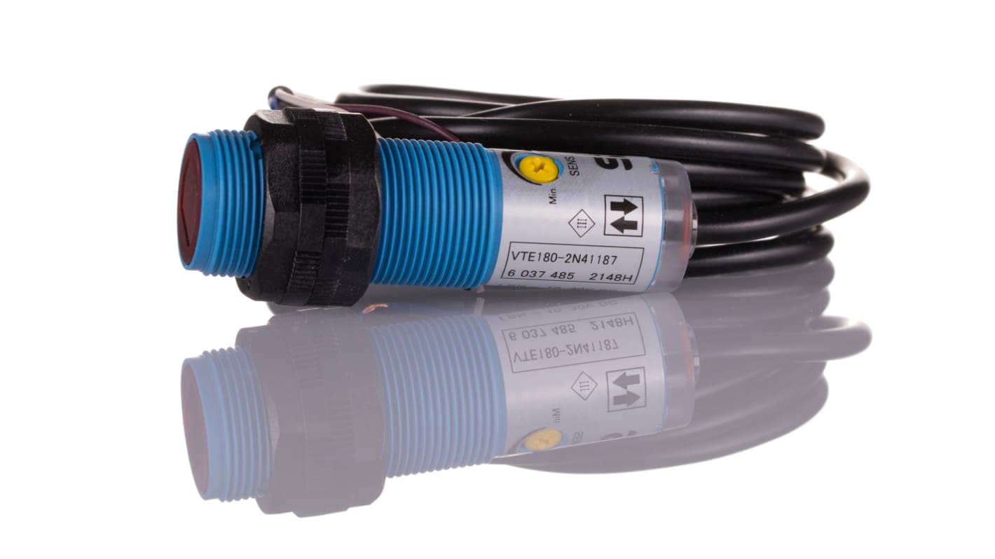 Rs-Online Sensore fotoelettrico Cilindrico SICK rilevamento 1 mm → 1 1 m. uscita Commutazione luce/buio NPN