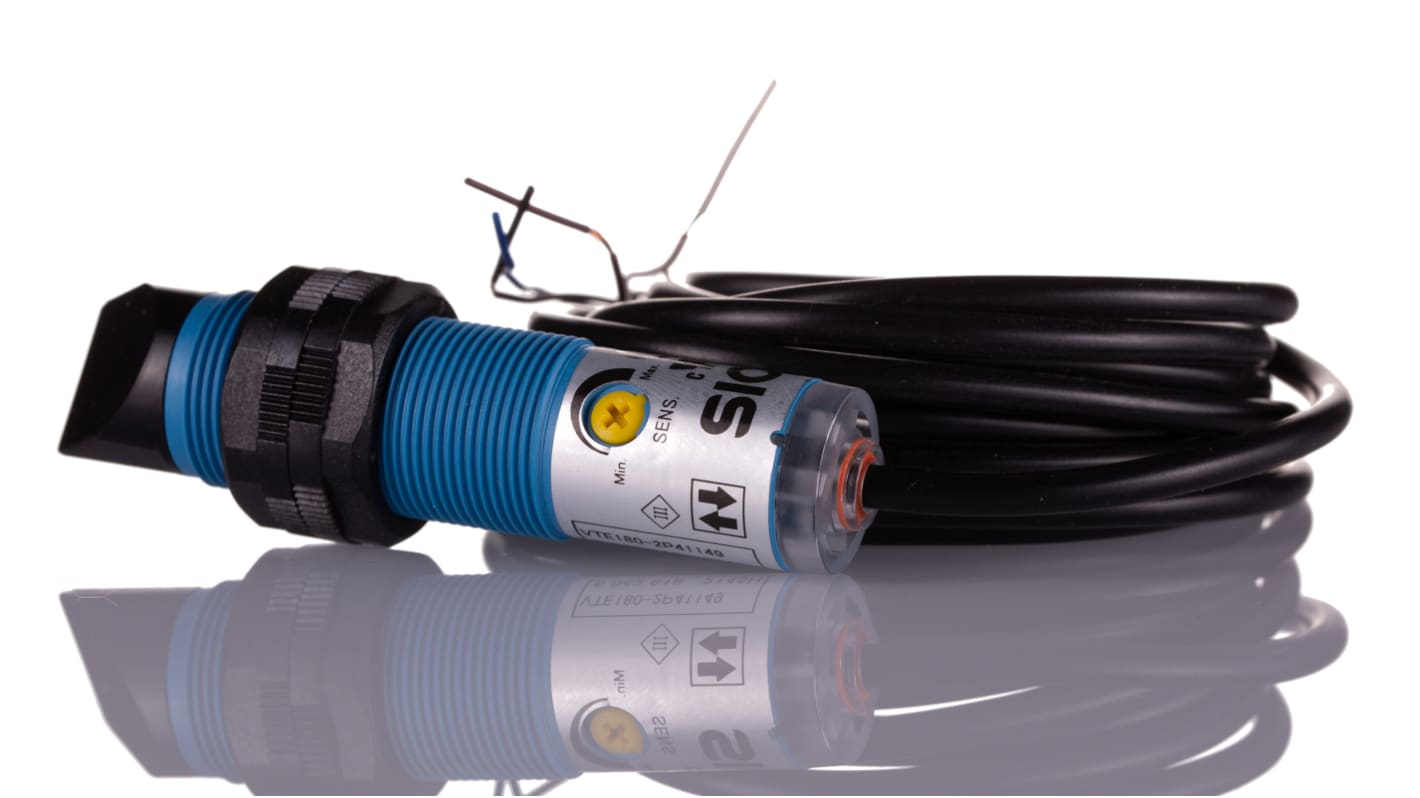 Rs-Online Sensore fotoelettrico Cilindrico SICK rilevamento 1 mm → 450 mm uscita Commutazione luce/buio PNP