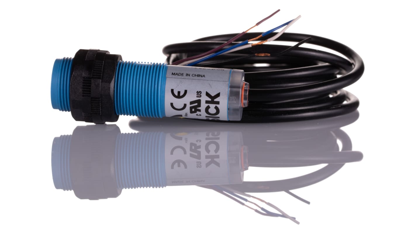 Rs-Online Sensore fotoelettrico Cilindrico SICK rilevamento 1 mm → 1 1 m. uscita Commutazione luce/buio PNP