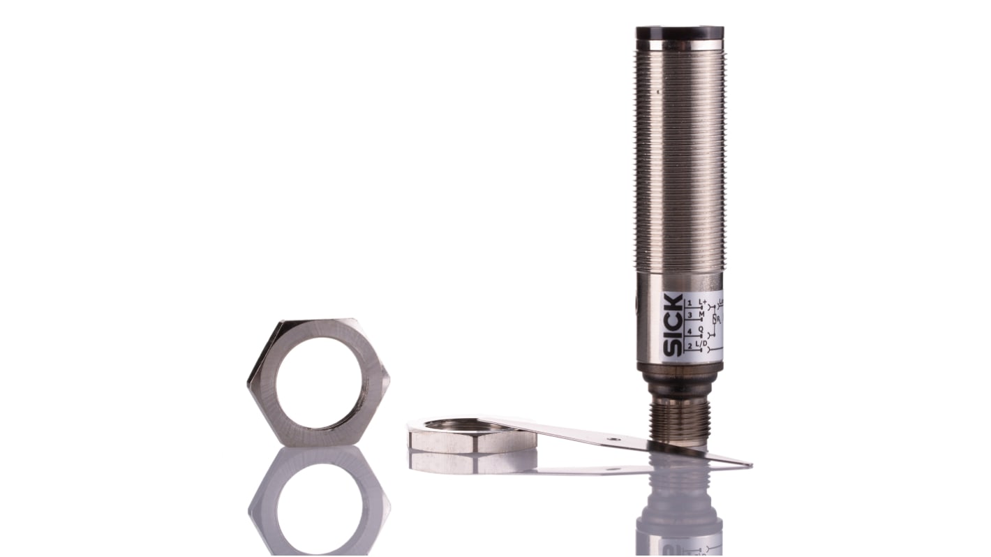 Rs-Online Sensore fotoelettrico Cilindrico SICK rilevamento 3 mm → 200 mm uscita Commutazione luce/buio NPN
