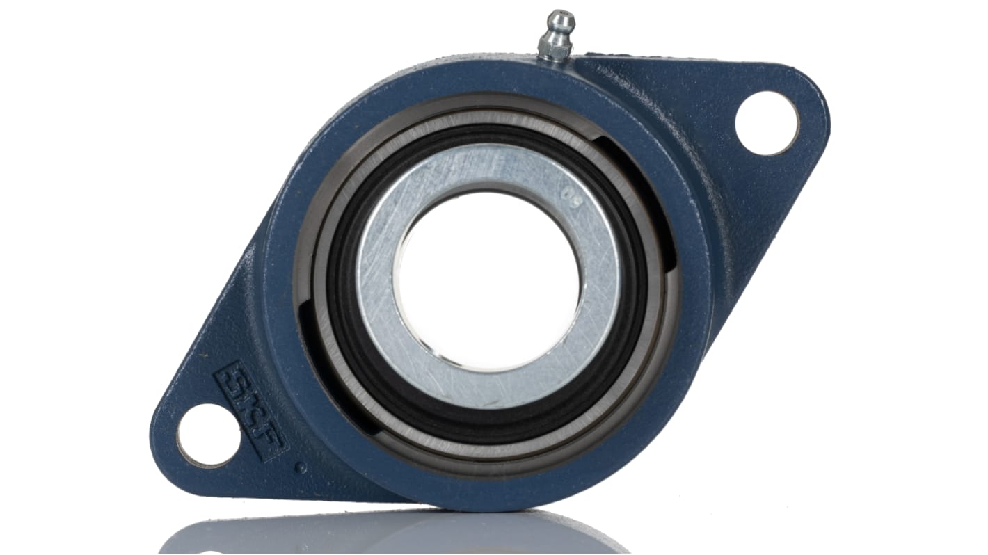 Cuscinetto flangiato SKF, 2 fori di montaggio, Ø int 30mm, dimensioni 141.5mm x 46.7mm x 46.7mm, in Ghisa, Acciaio