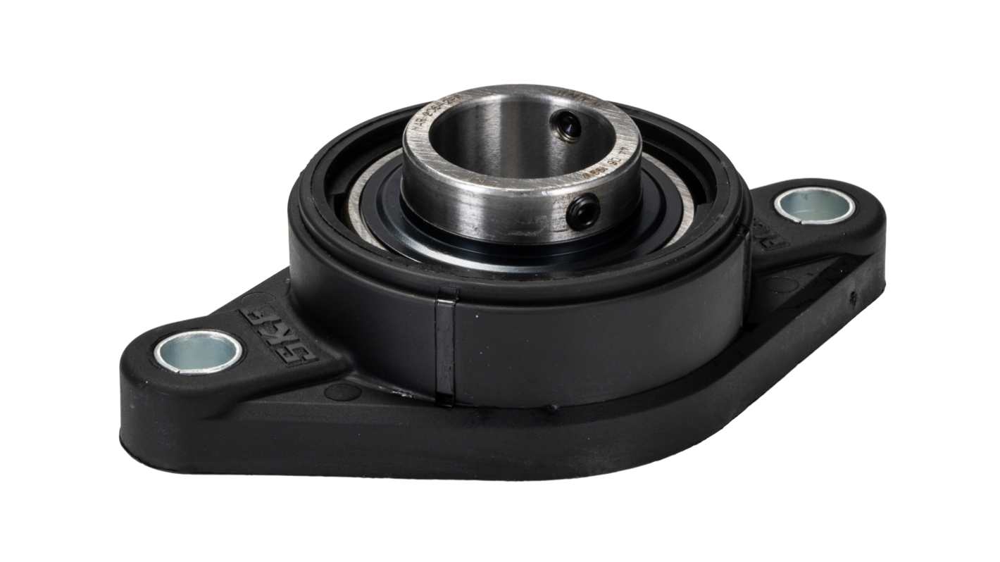Cuscinetto flangiato SKF, 2 fori di montaggio, Ø int 30mm, dimensioni 142.5mm x 33mm x 42.2mm, in Corpo in materiale