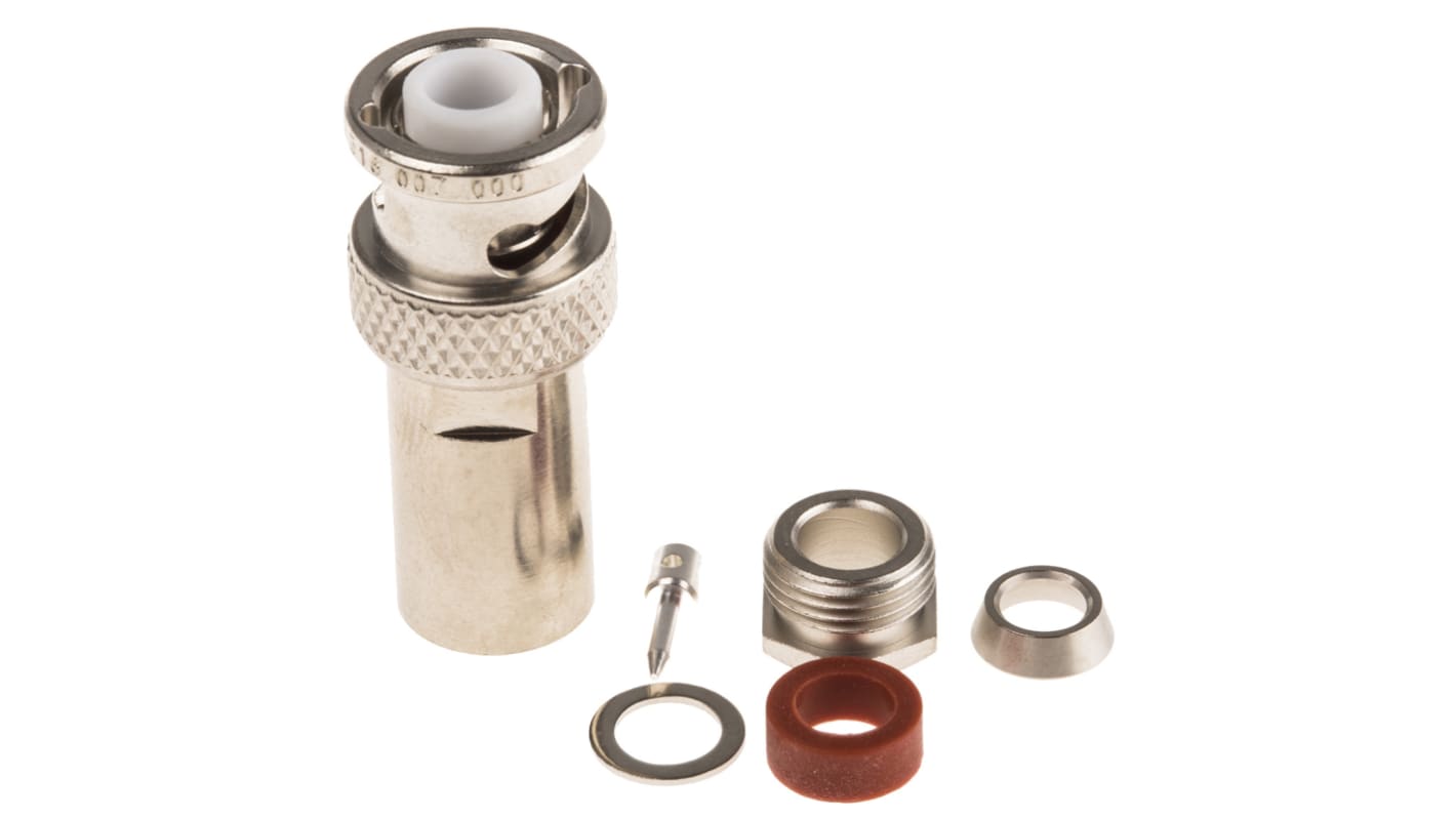 Radiall Stecker Koaxialsteckverbinder BNC-Steckverbinder, Kabelmontage Klemm-Anschluss, für RG141, RG142, RG223, RG400,