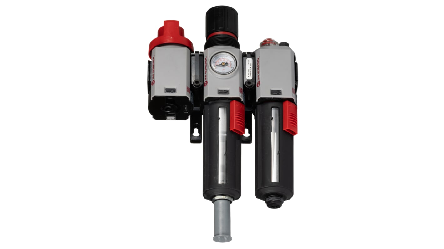 Norgren G 1/4 Filter Regulator Lubricator, Automatic Drain, 40μm Filtration Size