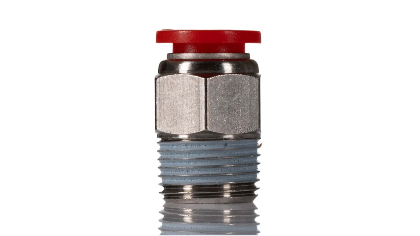 Norgren Pneufit C Series Straight Threaded Adaptor, Push In 10 mm to R 3/8, Threaded-to-Tube Connection Style, Pneufit