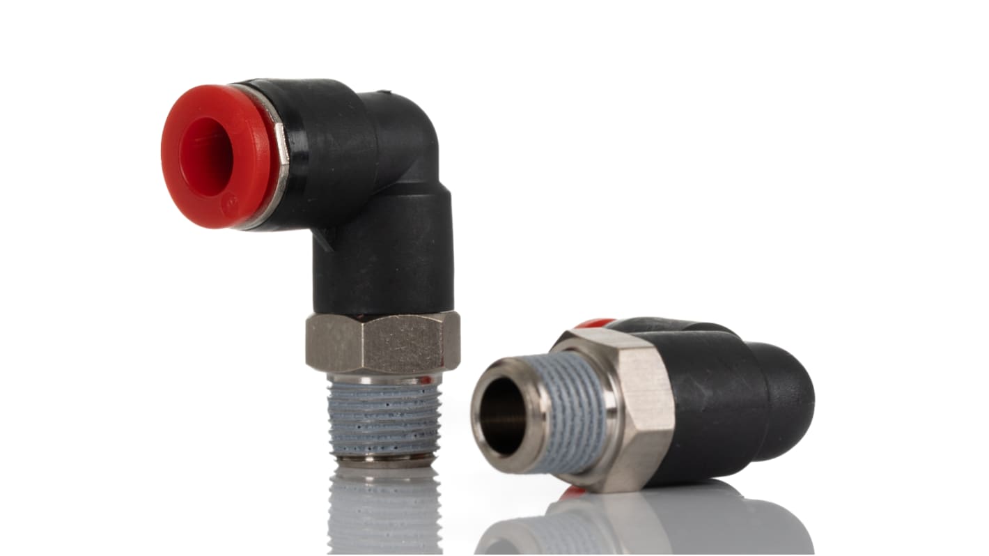 Norgren Elbow Threaded-toTube Adaptor, R 1/8 to Push In 6 mm