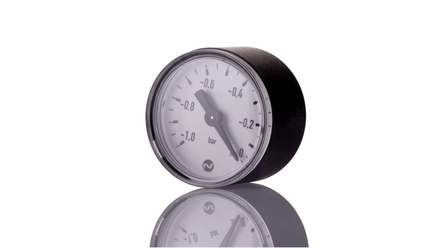 Norgren G 1/8 Analogue Pressure Gauge -1bar Back Entry, M/58080, 0bar min.