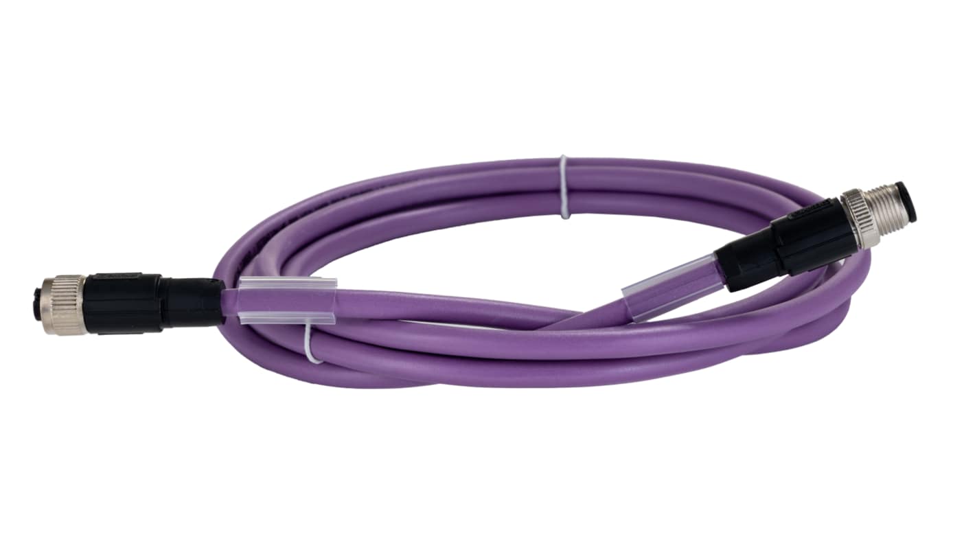 Phoenix Contact Straight Male 5 way M12 to Straight Female 5 way M12 Bus Cable, 2m