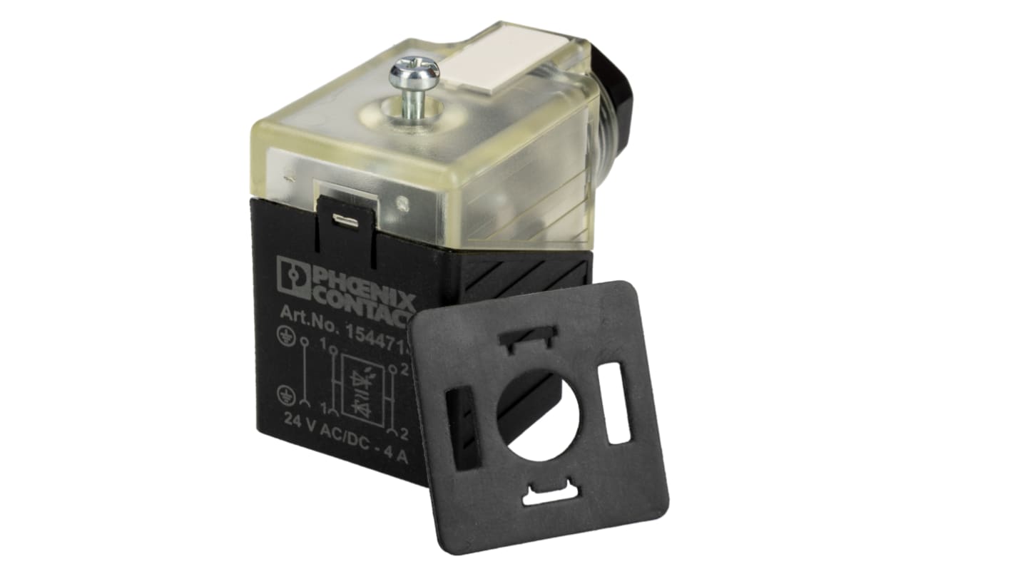 Connettore solenoide Phoenix Contact DIN 43650, Femmina, 3P+E, 24 V c.a.