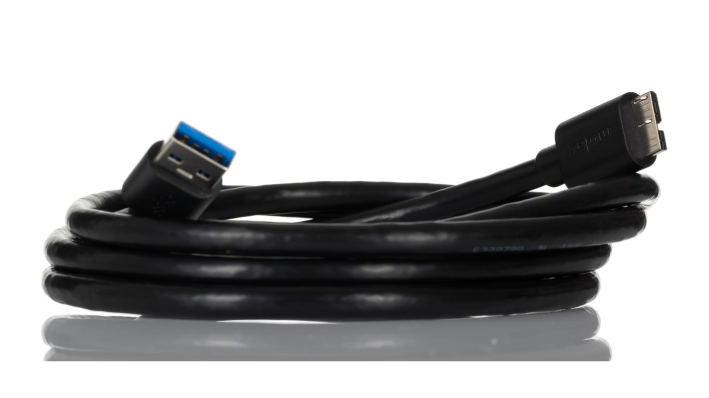 Molex USB 3.0, Male USB A to Male Micro USB B, 1.5m