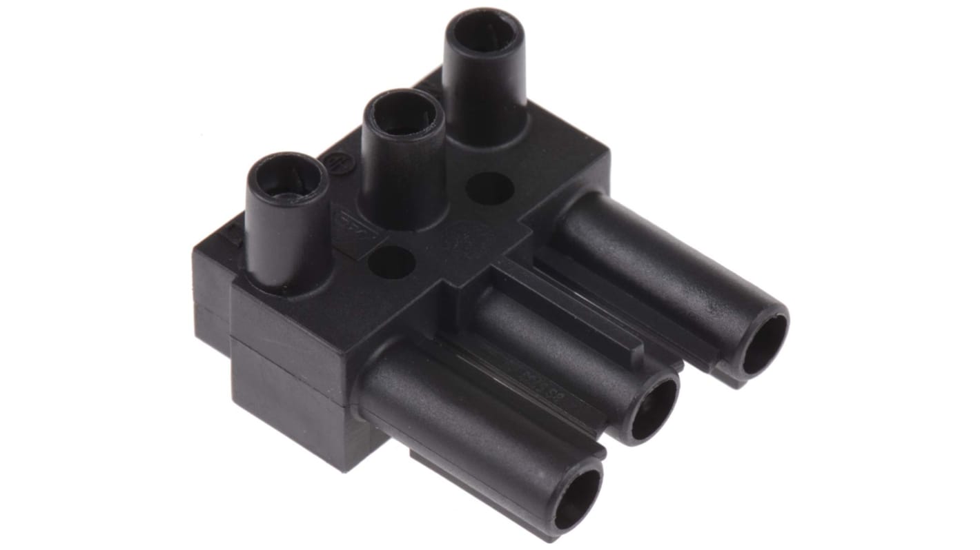 Wieland Stecker ST18 Leuchtensteckverbinder, Stecker, Kontakte: 3, Kabelmontage, 16A, Schwarz, 2.5 mm²