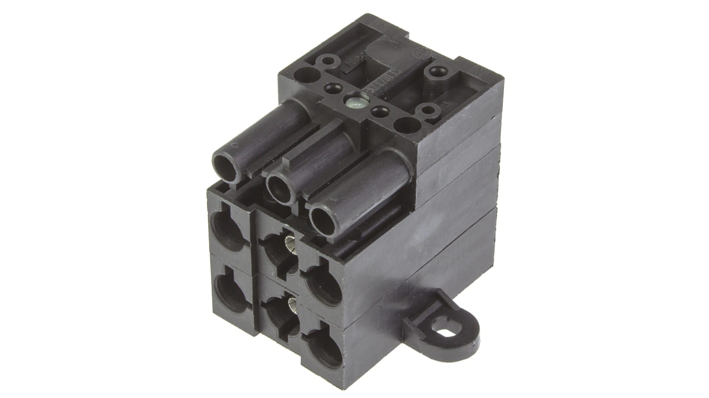 Wieland Stecker/Buchse ST18 Leuchtensteckverbinder, Verteilerblock, Kontakte: 5, Anz.Ausl. 5, 16A, Schwarz, 0.5