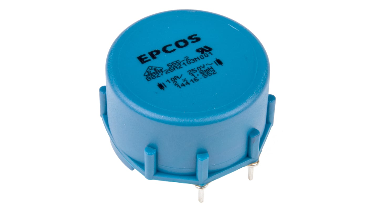 EPCOS 1.8 mH ±30% Ferrite Current Compensated Choke, 10A Idc, 14mΩ Rdc, B82721A