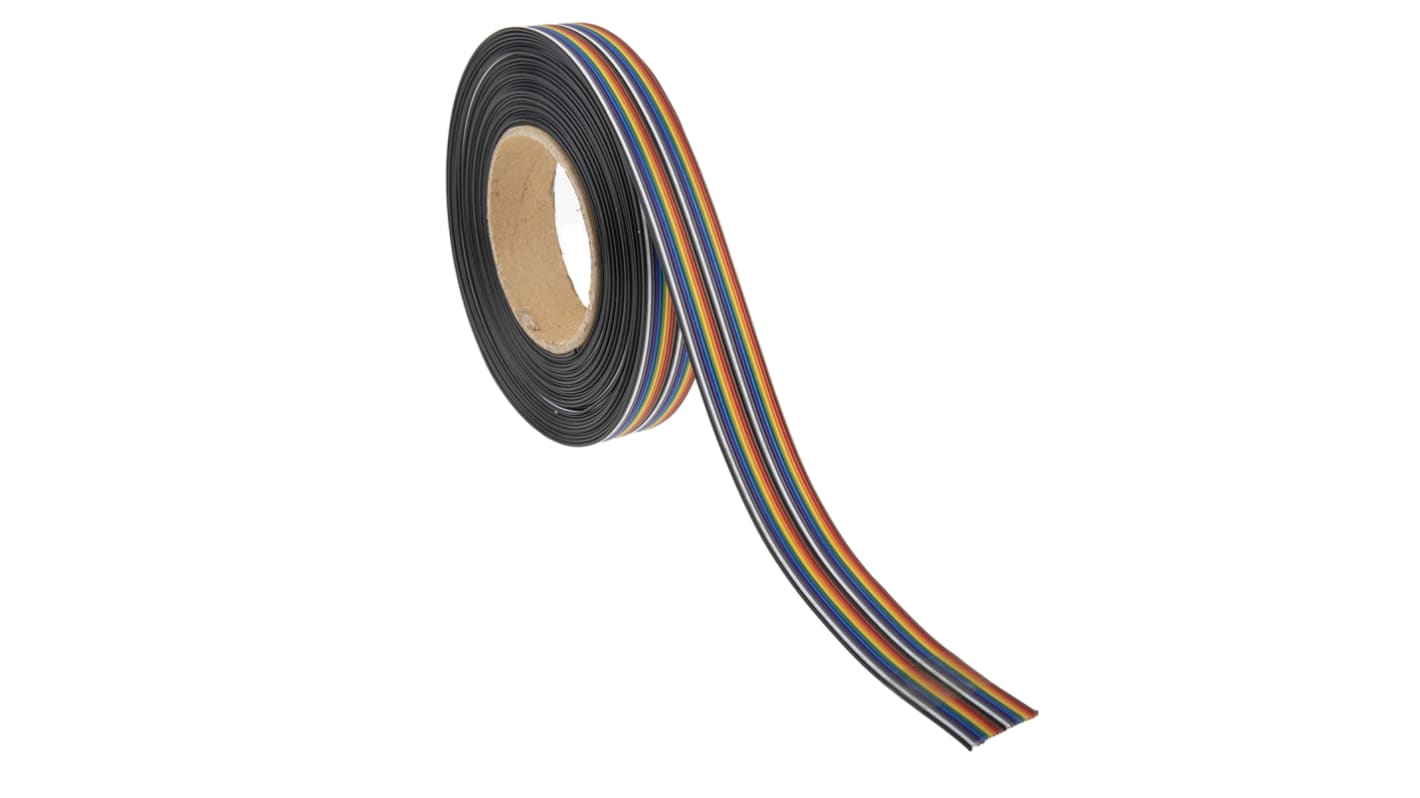 RS PRO 1.27mm间距20路扁平彩色排线, 26 AWG, 10m长