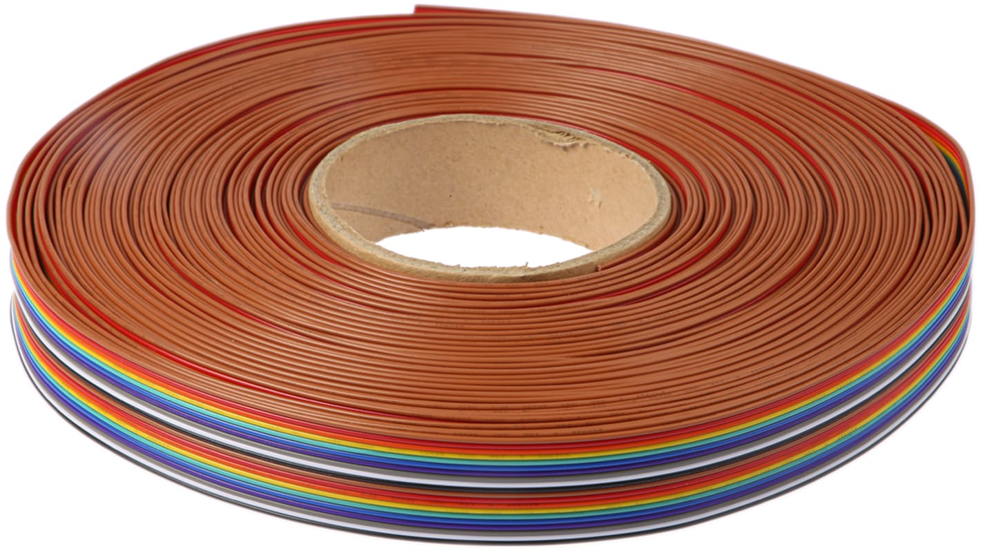 RS PRO Flat Ribbon Cable, 20-Way, 1.27mm Pitch, 25m Length