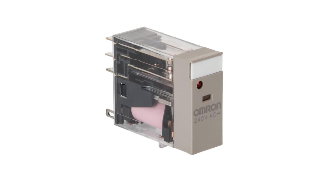 Omron Plug In Relay, 240V ac Coil, 5A Switching Current, DPDT