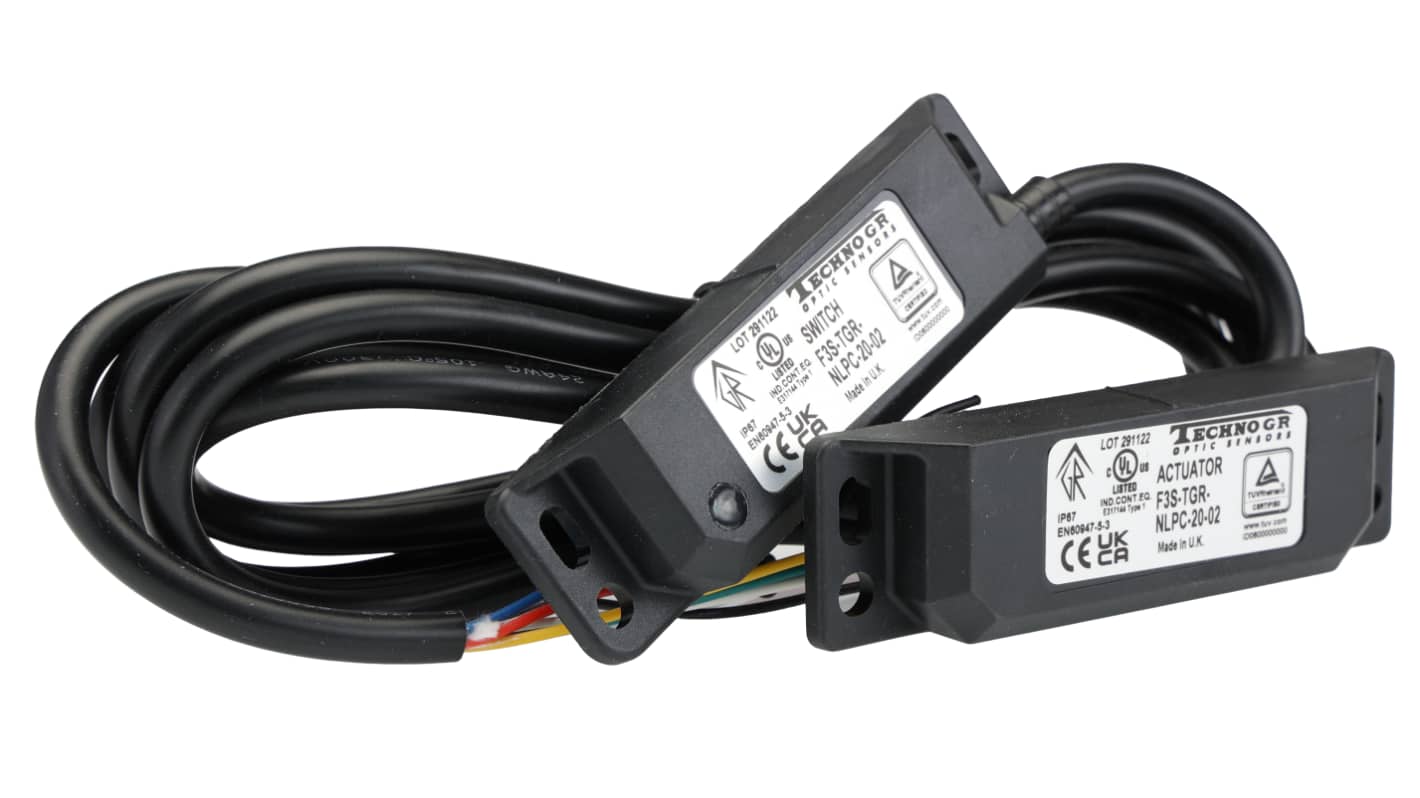 Omron F3S-TGR-N Series Magnetic Non-Contact Safety Switch, 24V dc, Polyester Housing, 2NC, 2m Cable