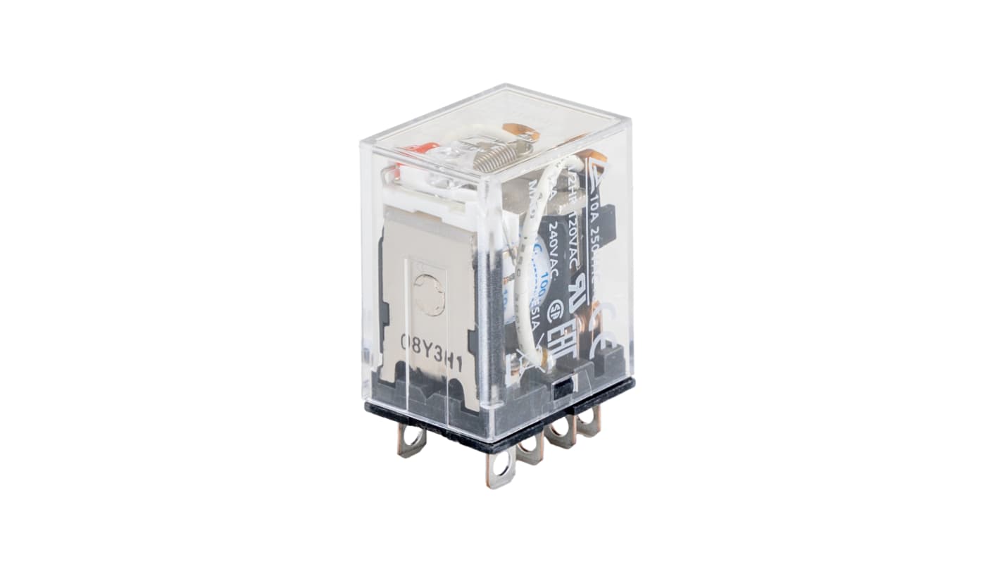 Omron Plug In Power Relay, 110V ac Coil, 10A Switching Current, DPDT