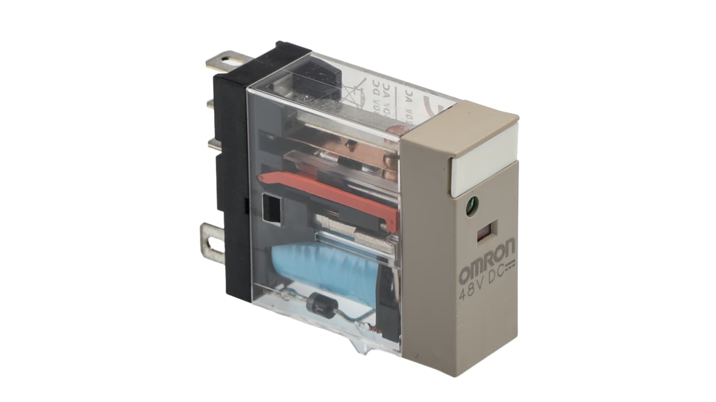 Relé sin enclavamiento Omron G2R de 1 polo, SPDT, bobina 48V dc, 10A, enchufable