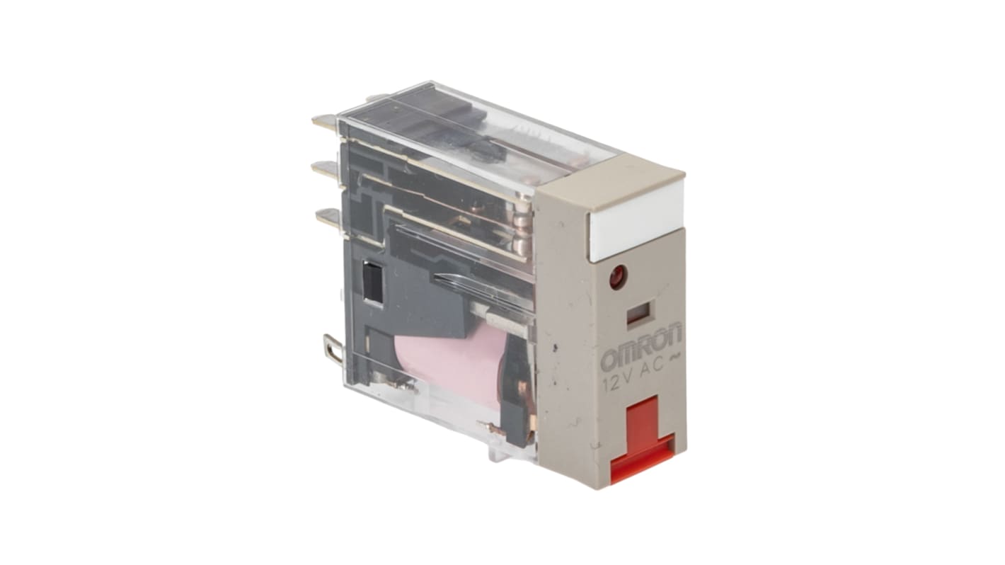 Omron Plug In Non-Latching Relay, 12V ac Coil, 5A Switching Current, DPDT
