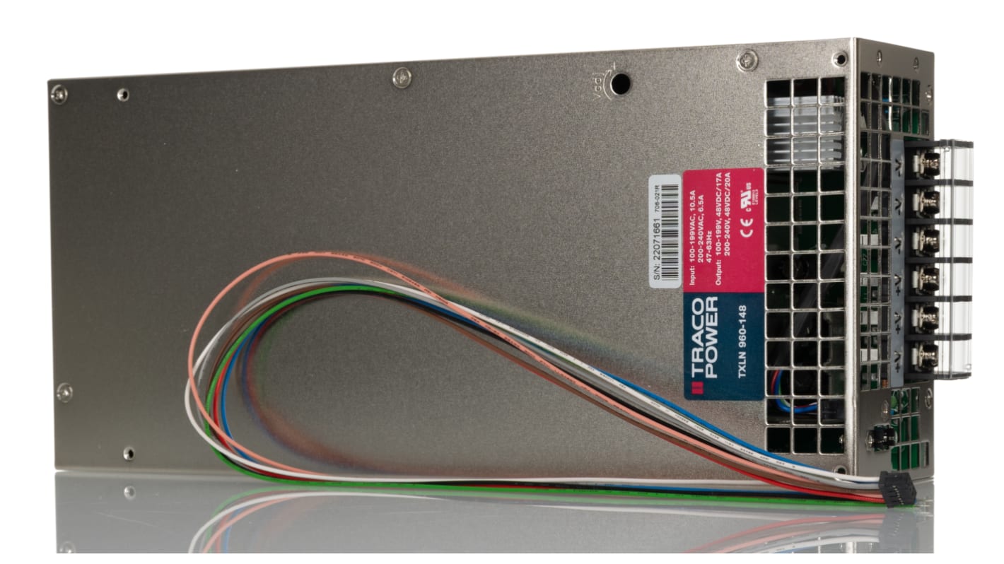 TRACOPOWER TXLN Schaltnetzteil, 48V dc / 20A 960W 90 → 264V ac Geschlossen, Gehäusemontage