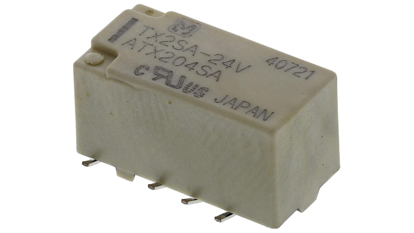 Panasonic DPDT Non-Latching Relay PCB Mount, 24V dc Coil, 2 A