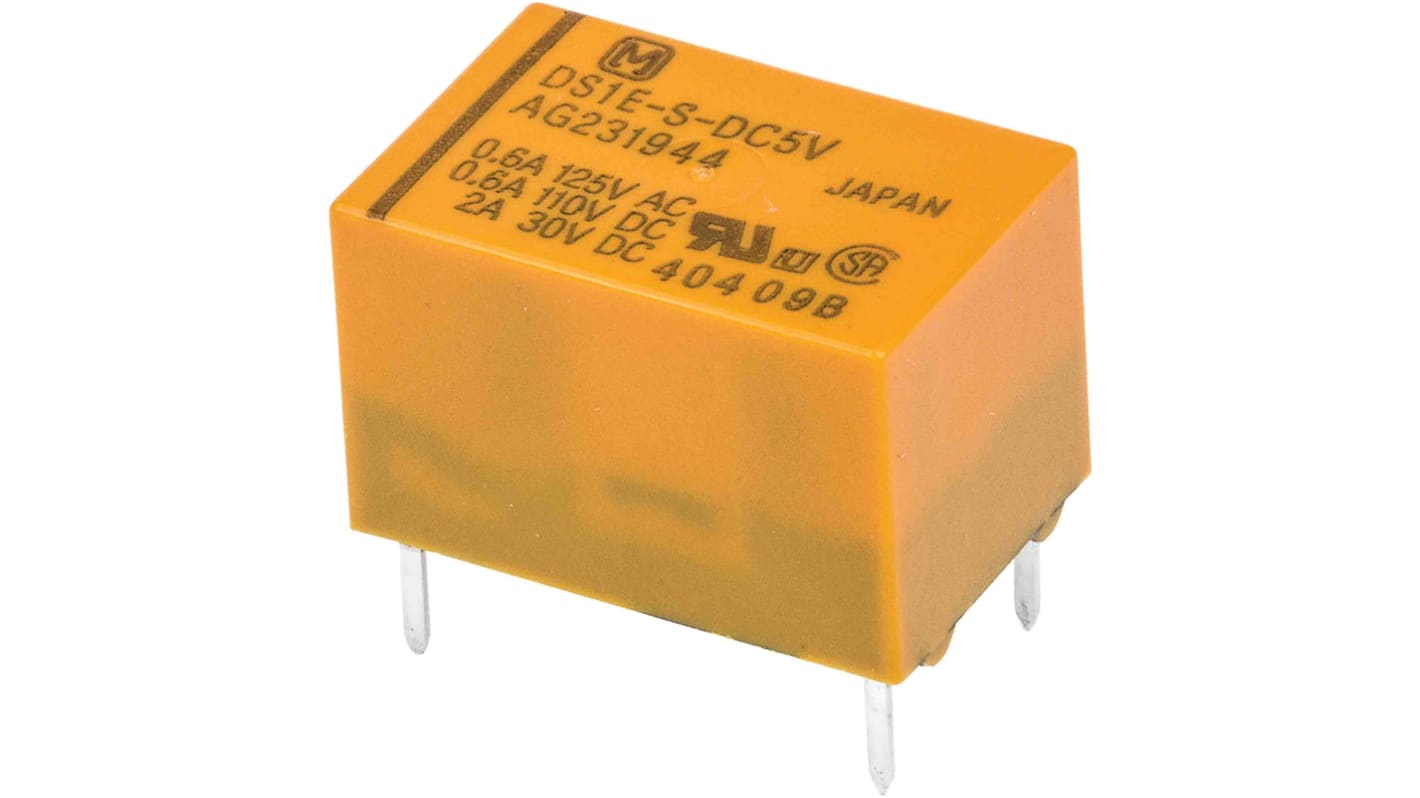 Panasonic PCB Mount Signal Relay, 5V dc Coil, 3A Switching Current, SPST