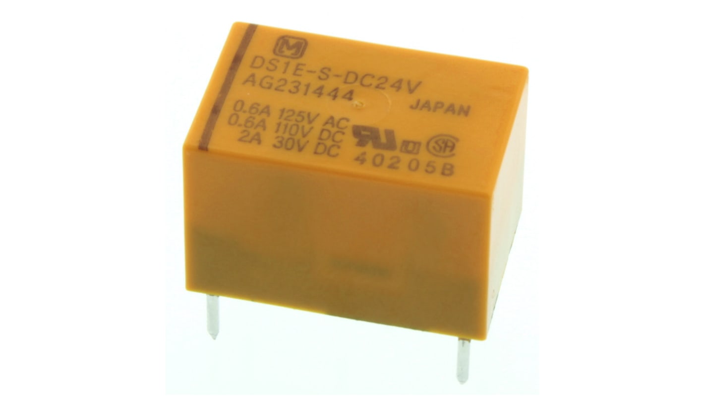 Panasonic シグナルリレー, 24V dc, SPST, 基板実装, DS1E-S Panasonic シグナルリレー, 24V dc, SPST, 基板実装, DS1E-S