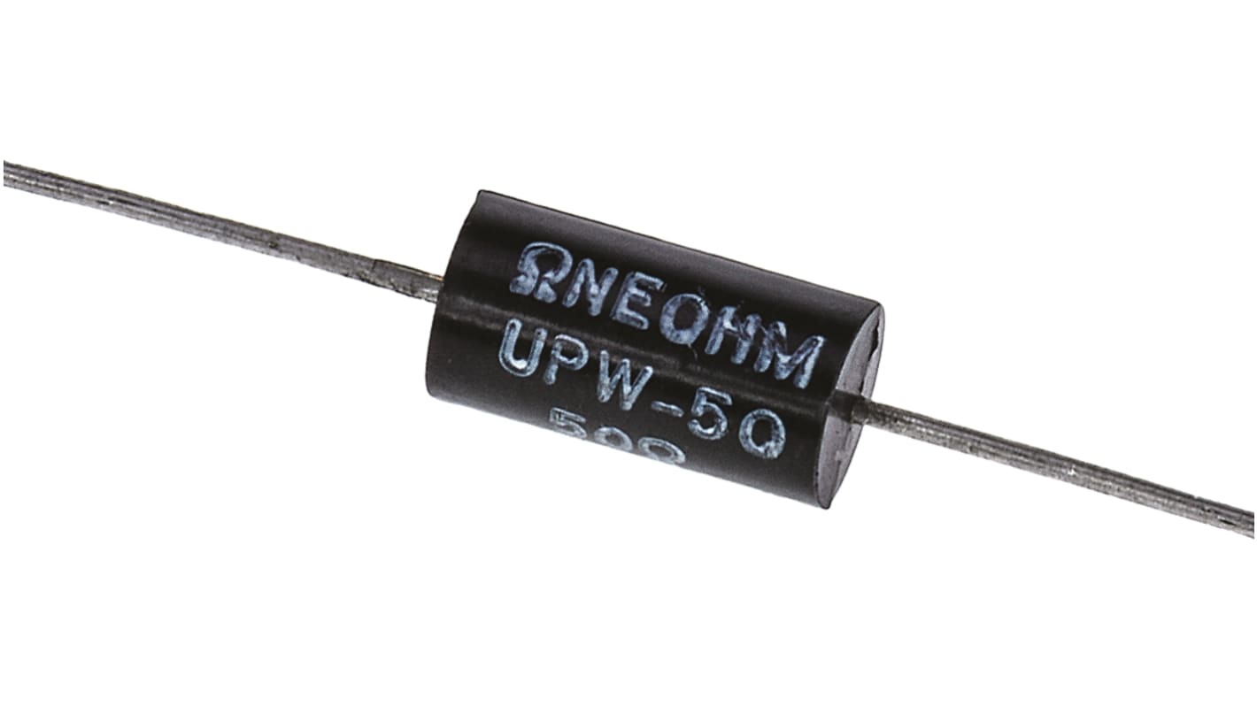 TE Connectivity 绕线电阻, 50Ω, 0.5W, ±0.1%容差, ±3ppm/°C, UPW50系列