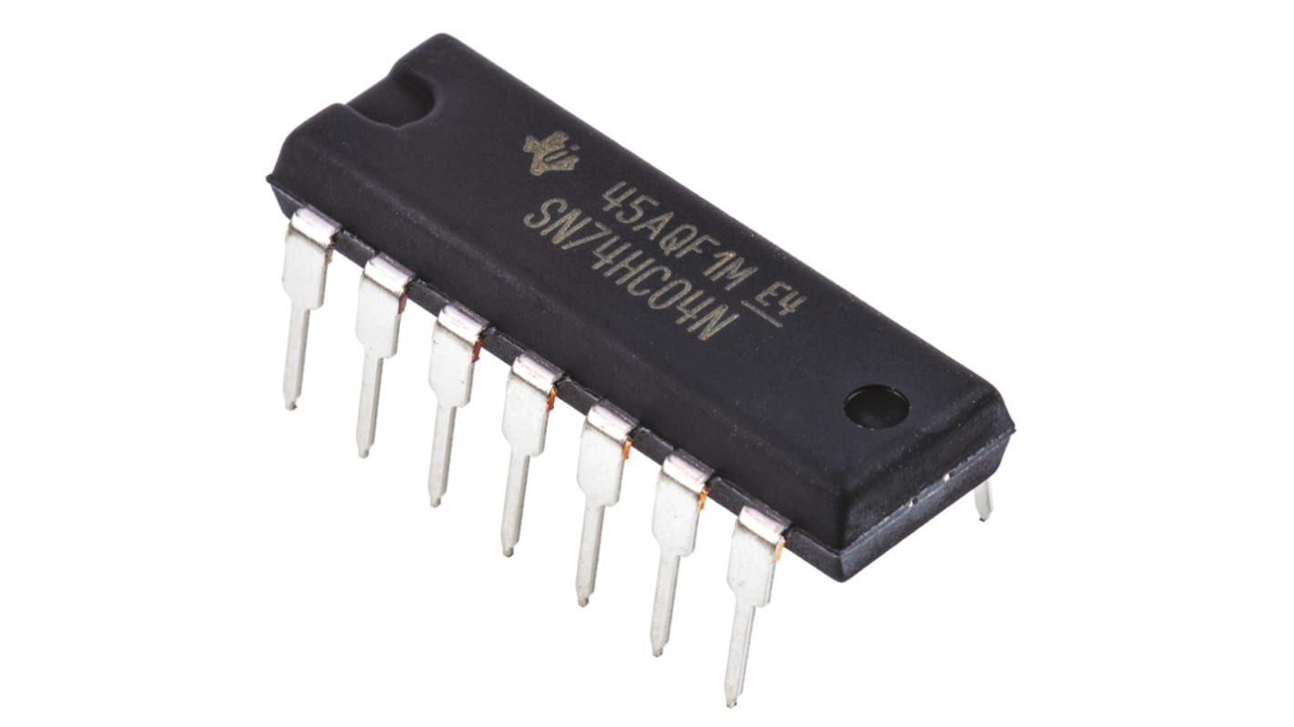 Texas Instruments Inverter Hex 16 ns @ 6 V, 19 ns @ 4.5 V, 95 ns @ 2 V, PDIP