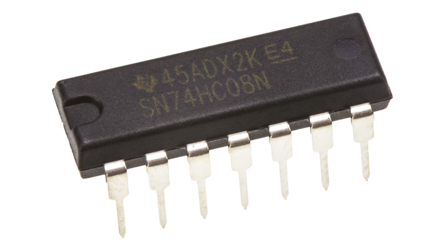 Texas Instruments SN74HC08N, Quad 2-Input AND Logic Gate, 14-Pin PDIP