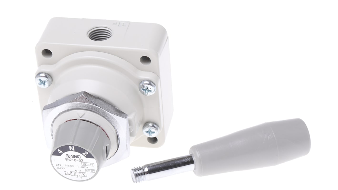 SMC Handle 4/3 Pneumatic Manual Control Valve VH Series, Rc 1/4, 1/4in, III B