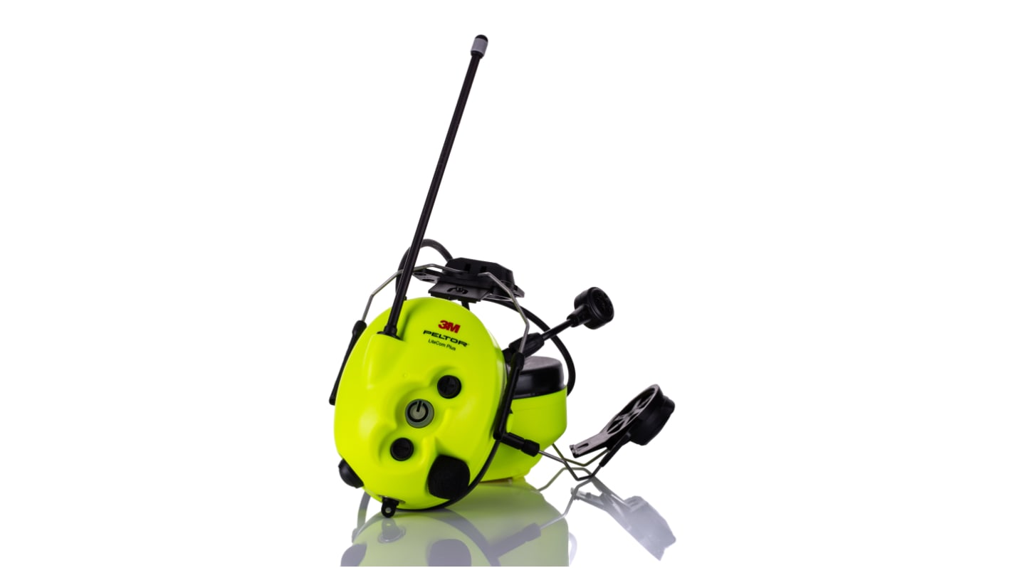 3M PELTOR LiteCom Plus Wireless Speak & Listen Ear Defender with Helmet Attachment, 31dB, Yellow, Noise Cancelling