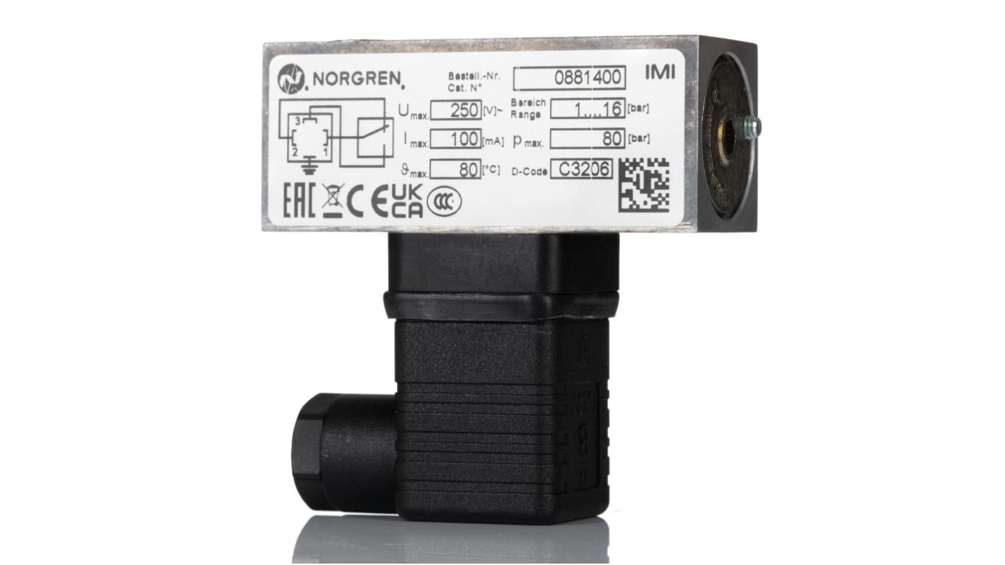 Norgren Pressure Switch, Flange 1bar to 16bar