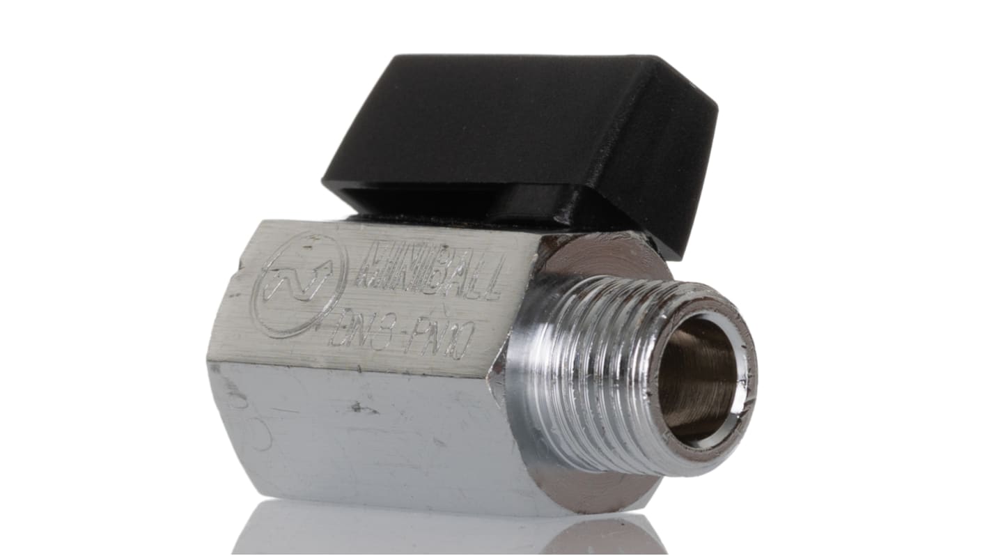 Norgren Nickel Plated Brass Reduced Bore, 2 Way, Ball Valve, Threaded, G 1/4in, -0.4 → 10bar Operating Pressure