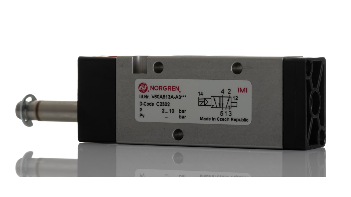 Norgren 5/2 Pneumatic Solenoid Valve - Solenoid/Air G 1/8 V60 Series