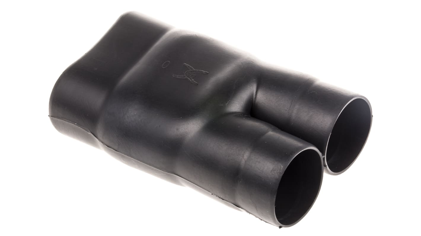 TE Connectivity Wärmeschrumpfschlauch, Y-Verbindung, Ø 38.6mm Ø 26.9mm, Flüssigkeit resistentes Elastomer, Schwarz,