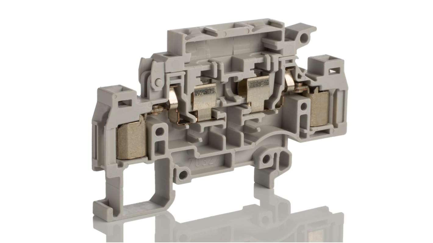 Entrelec D Series Grey Fused DIN Rail Terminal, 1.5mm², Screw Termination, Fused