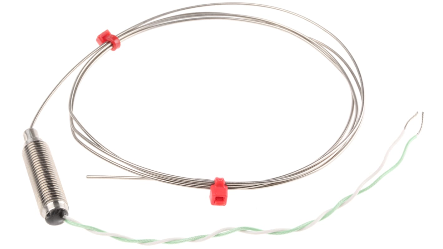 Termopar tipo K RS PRO, Ø sonda 1mm x 1m, temp. máx +750°C, cable de 100mm, conexión Extremo de cable pelado